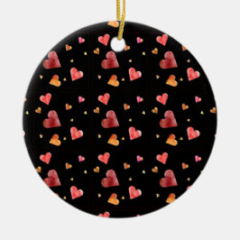 Kleurrijke Waterverf Harten Ornament