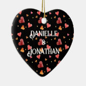 Kleurrijke Waterverf Harten Ornament (Rechts)