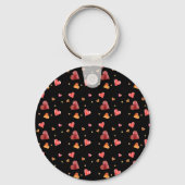 Kleurrijke Waterverf Harten Sleutelhanger (Voorkant)