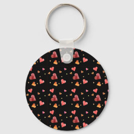 Kleurrijke Waterverf Harten Sleutelhanger