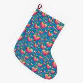 Kleurrijke Waterverf Harten Valentijns Sock Grote Kerstsok (Voorkant (Hangend))