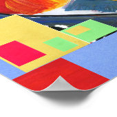 Kleurrijke waterverf Hartslag met geometrische vor Poster (Hoek)