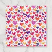 Kleurrijke Waterverf Hearts Moederdag Foto Bedankjes Labels (Achterkant)