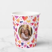Kleurrijke Waterverf Hearts Moederdag Foto Papieren Bekers (Voorkant)