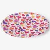 Kleurrijke Waterverf Hearts Moederdag Papieren Bordje (Gekanteld)