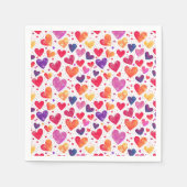 Kleurrijke Waterverf Hearts Moederdag Servet (Voorkant)