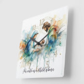 Kleurrijke Waterverf Heilige Familie Vierkante Klok (Hoek)