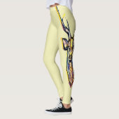 Kleurrijke Waterverf Herten Head Art Leggings (Links)