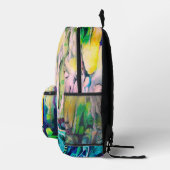 Kleurrijke Waterverf het Schilderen Monogram Bedrukte Rugzak (Rechts)
