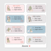 Kleurrijke Waterverf Honden kerstcadeaulabel Label (Vel)