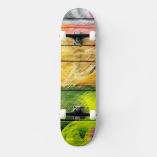 Kleurrijke Waterverf Hout Abstract #9 Persoonlijk Skateboard
