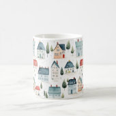 Kleurrijke Waterverf Huizen Housewarming Koffiemok (Center)