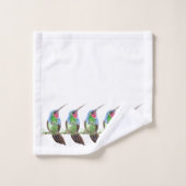 Kleurrijke Waterverf Hummingbird Flowers Bad Handdoek (Wasdoekje)
