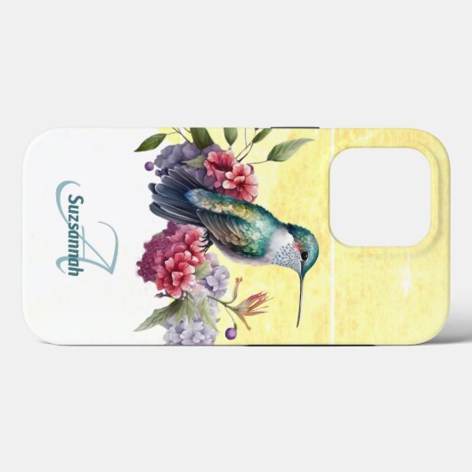 Kleurrijke Waterverf Hummingbird Gepersonaliseerd Case-Mate iPhone Case (Achterkant (horizontaal))