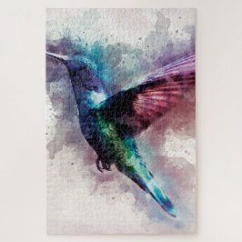 Kleurrijke Waterverf Hummingbird Legpuzzel