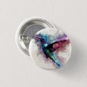 Kleurrijke Waterverf Hummingbird Ronde Button 3,2 Cm (Voorkant /achterkant)