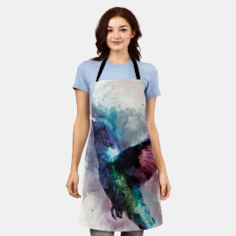 Kleurrijke Waterverf Hummingbird Schort