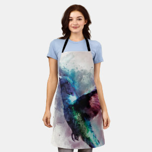 Kleurrijke Waterverf Hummingbird Schort