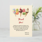 Kleurrijke Waterverf Ice Cream Sweet Baby shower Bedankkaart (Staand voorkant)