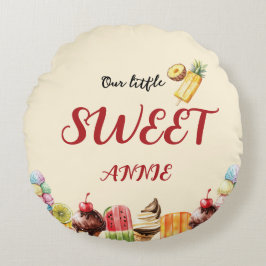 Kleurrijke Waterverf Ice Cream Sweet Baby shower Rond Kussen