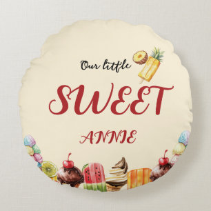 Kleurrijke Waterverf Ijs Sweet Baby Shower Rond Kussen