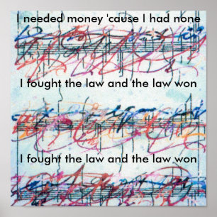 kleurrijke Waterverf Ik heb voor het rechtenlied  Poster