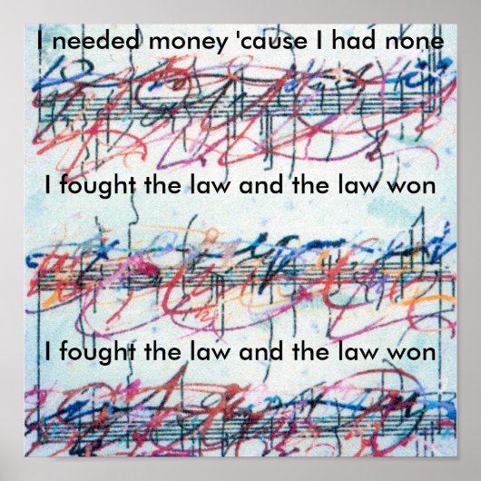 kleurrijke Waterverf Ik heb voor het rechtenlied  Poster (Voorkant)