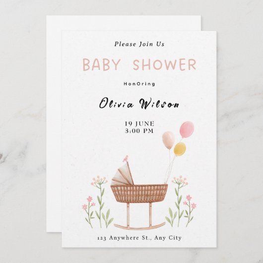 Kleurrijke waterverf illustratie in pasteltinten kaart (Voorkant / Achterkant)