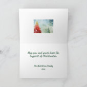 Kleurrijke Waterverf Kerstbomen Kerst Kaart (Binnen)