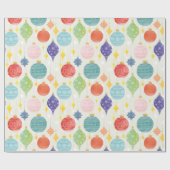 Kleurrijke Waterverf kerstboom Ornamenten Cadeaupapier (Vlak)