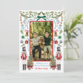 Kleurrijke Waterverf kerstdecoratie Kaart (Staand voorkant)