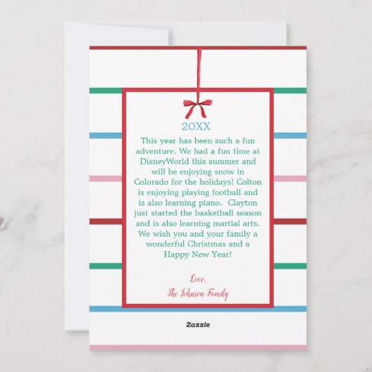 Kleurrijke Waterverf kerstdecoratie Kaart (Achterkant)