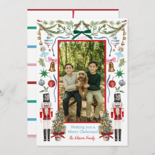 Kleurrijke Waterverf kerstdecoratie Kaart