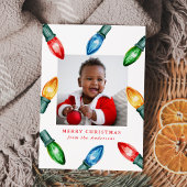 Kleurrijke Waterverf kerstverlichting 3 Foto Feestdagenkaart