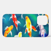 Kleurrijke Waterverf Koi Vis in Vijver Case-Mate iPhone Case (Achterkant (horizontaal))