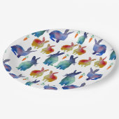 Kleurrijke Waterverf konijnen Papieren Bordje (Gekanteld)