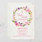 Kleurrijke Waterverf krans Religieuze Uitnodiging (Voorkant / Achterkant)