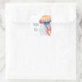 Kleurrijke Waterverf kwal Dank u Vierkante Sticker (Tas)