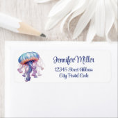 Kleurrijke waterverf Kwallen ontwerp Etiket (Insitu)