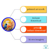 Kleurrijke Waterverf Landscape Lake and Bird Poster