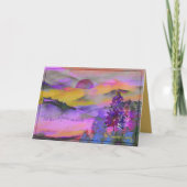 Kleurrijke waterverf landschap Vakantie Kaart (Voorkant)