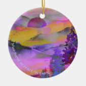 Kleurrijke waterverf landschapsvakantie keramisch ornament (Voorkant)