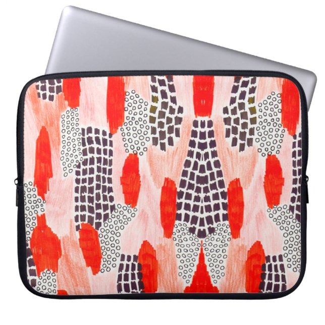 Kleurrijke waterverf laptop sleeve (Voorkant)