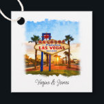 Kleurrijke Waterverf Las Vegas Sign Wedding Bedankjes Labels<br><div class="desc">Deze prachtige waterverf Las Vegas sign-gunsttags zijn ideaal voor bruiloften in Las Vegas,  of een bruiloft met casinothema.</div>