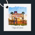 Kleurrijke Waterverf Las Vegas Sign Wedding Bedankjes Labels<br><div class="desc">Deze prachtige waterverf Las Vegas sign-gunsttags zijn ideaal voor bruiloften in Las Vegas,  of een bruiloft met casinothema.</div>