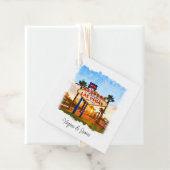 Kleurrijke Waterverf Las Vegas Sign Wedding Bedankjes Labels (In situ)