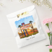 Kleurrijke Waterverf Las Vegas Sign Wedding Bedankzakje (Gezegeld)
