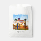 Kleurrijke Waterverf Las Vegas Sign Wedding Bedankzakje (Voorkant)