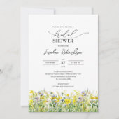 Kleurrijke waterverf lentegele wilde bloemen kaart (Voorkant)