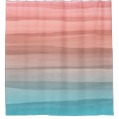 Kleurrijke Waterverf Lijnen Patroon Gradiënt Douchegordijn (Voorkant)